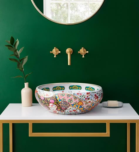 Design Inspiration from Our Vacay, A Gorgeous Small Bathroom Solution, & Studio McGee's New Target Collection! - Driven by Decor Small Bathroom Solutions, Basins Bathroom, Luxury Bathroom Ideas, Unique Sinks, Power Room, Luxury Bathrooms, Downstairs Toilet, Bathroom Solutions, Countertop Basin