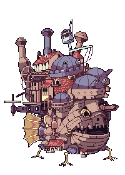 Howl's Moving Castle by MitchLeo Minecraft Howl's Moving Castle, Howl's Moving Castle Pixel Art, Howls Moving Castle Pixel Art, Howls Moving Castle Designs, Howls Moving Castle Detail, Howls Moving Castle Art Book, Howls Moving Castle Art, 하울의 움직이는 성, Modele Pixel Art