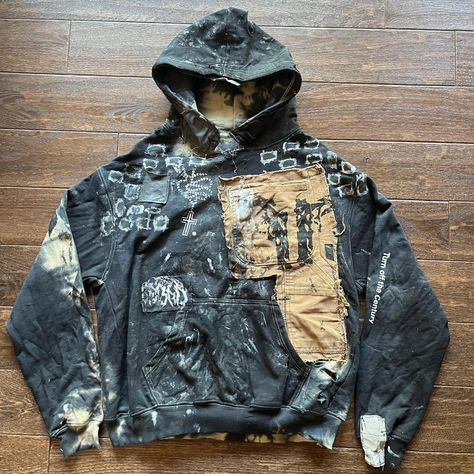 🌐TRIPLE3RD🌐 •+Pessimism+• Custom Rue Porter... - Depop Crust Punk Hoodie, Punk Hoodie Diy, Punk Shirt Diy, Patch Hoodie Diy, Crust Hoodie, Alternative Fashion Diy, Hoodie Patches, Patched Hoodie, Battle Jackets