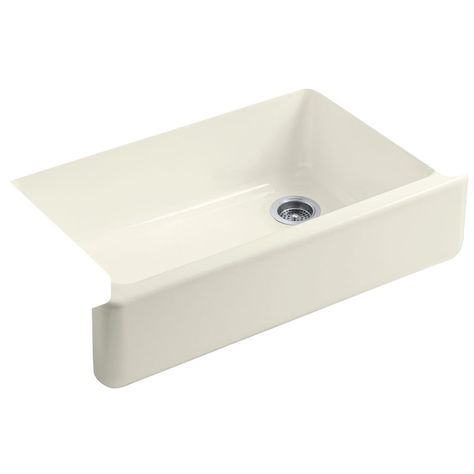 Kitchen Sink KOHLER Whitehaven 21.5625-in x 35.5-in Biscuit Single-Basin Cast Iron Undermount Commercial Kitchen Sink Commercial Kitchen Sink, Cast Iron Kitchen Sinks, Cast Iron Kitchen, Cast Iron Sink, Apron Front Kitchen Sink, Iron Kitchen, Farmhouse Apron, Farmhouse Aprons, Bowl Kitchen Sink