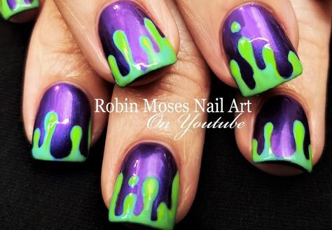 Maleficent Nails, Disney Halloween Nails, Halloween Nails Diy, Green Slime, Holloween Nails, Neon Green Nails, Spooky Nails, Nails Neon, Halloween Acrylic Nails