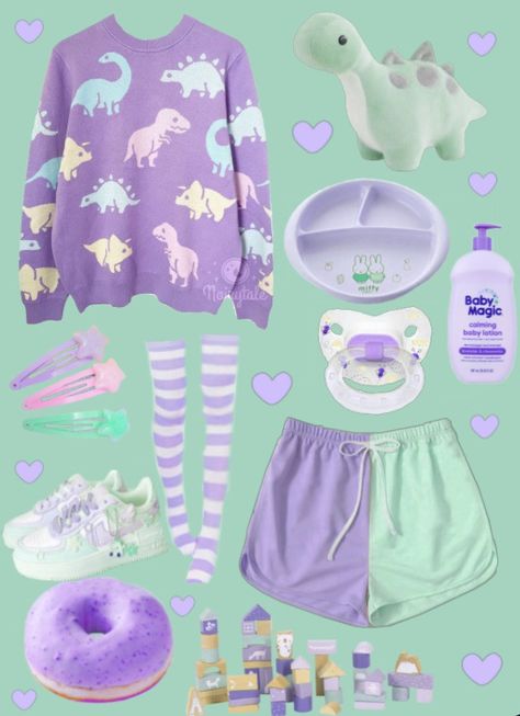 Toddlercore Outfits, Littleforbig Outfits, Pastel Kidcore Aesthetic Outfit, Lil Space Outfits, Age Re Outfits, Cute Kidcore Outfits, Little Outfits Space, Ageregre Outfit, Age Regressing Outfits