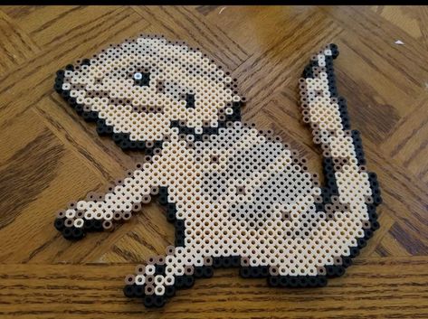 Perler Bead Snake Patterns, Pomeranian Perler Bead, Bearded Dragon Pixel Art, Perler Bead Bearded Dragon, Bearded Dragon Perler Beads, Snake Perler Bead Patterns, Perler Beads Animals, Pixel Animals, Reptile Crafts