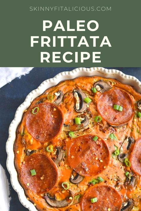 Paleo Frittata Recipe is protein packed, low carb and gluten free! Paleo Frittata Recipes, Paleo Frittata, Pizza Frittata, Healthy Egg Recipes, Frittata Recipe, Egg Bake, Healthy Paleo Recipes, Gluten Free Recipes For Breakfast, Whole30 Recipes