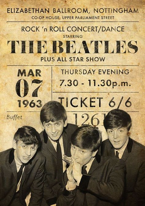 Beatles Concert, Beatles Poster, Sejarah Kuno, Vintage Concert Posters, Music Concert Posters, Rock Band Posters, Vintage Music Posters, Beatles Pictures, Rock N’roll