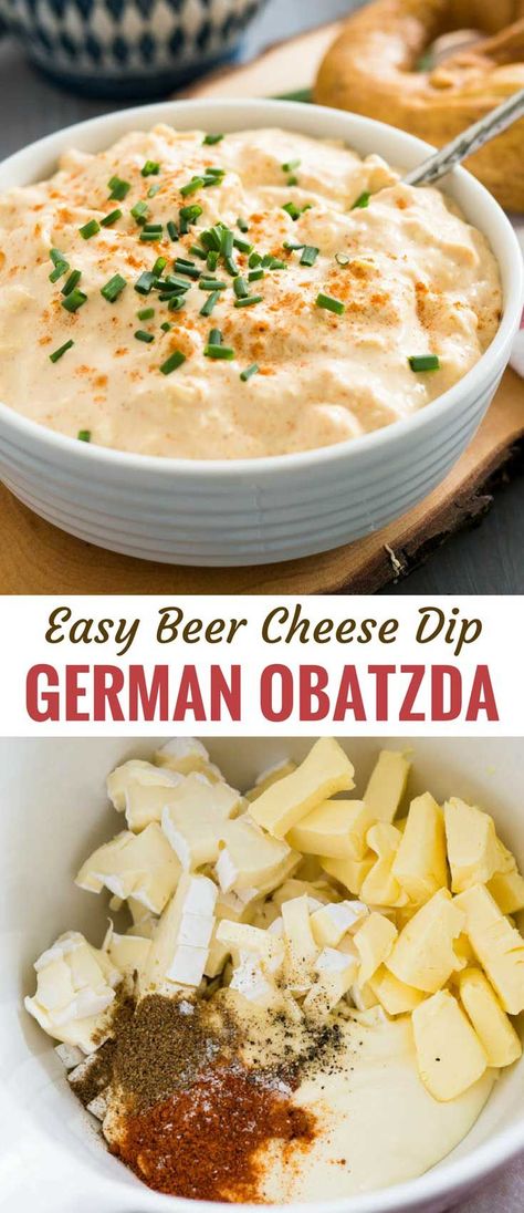 Oktoberfest Floral Arrangements, Oktoberfest Food For A Crowd, Obatzda Recipe, German Beer Cheese, German Beer Cheese Dip, Oktoberfest Appetizer, German Appetizers, Easy Cheese Dip, Bavarian Food