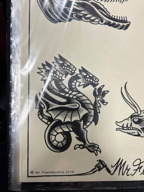 American Style Dragon Tattoo, American Traditional Mystical Tattoo, American Traditional Medieval Tattoo, Three Headed Dragon Tattoo, Greek Mythology Tattoos Traditional, Dragon Tattoo American Traditional, Knight Tattoo Traditional, Medieval Traditional Tattoo, Trad Dragon Tattoo