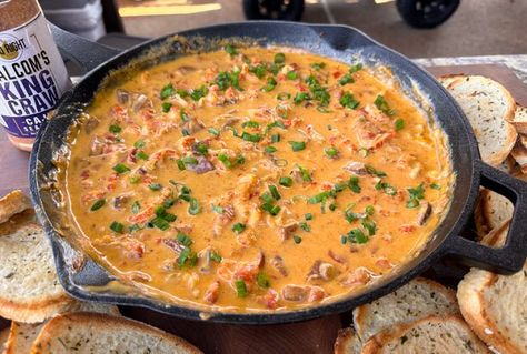 Crawfish Rotel Cheese Dip – HowToBBQRight Cajun Rotel Dip, Hot Sausage And Crawfish Rotel Dip, Crawfish Rotel Cheese Dip, Crawfish And Sausage Rotel Dip, Crawfish Cheese Dip, Crawfish Rotel Dip, Seafood Rotel Dip, Crawfish Queso Dip, Rotel Cheese