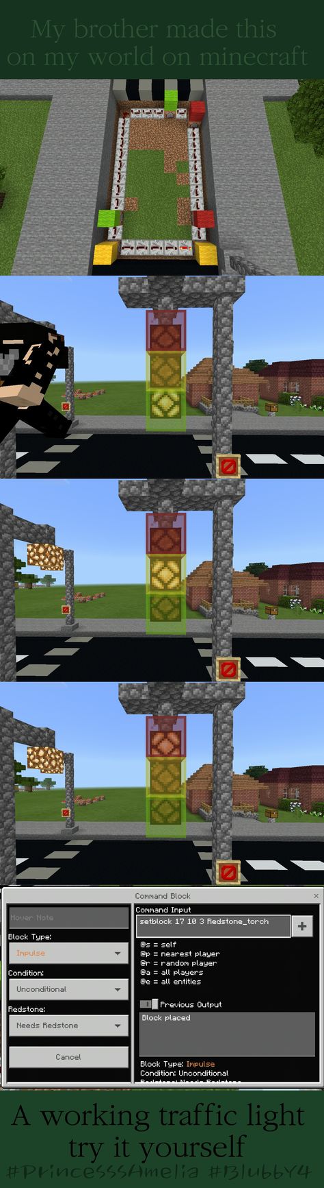 Traffic Light Minecraft, Minecraft Traffic Light, Block Pallets, Blueprints Minecraft, Gumball Image, Minecraft Building Guide, Minecraft Blocks, Minecraft Structures, Cool Minecraft Creations