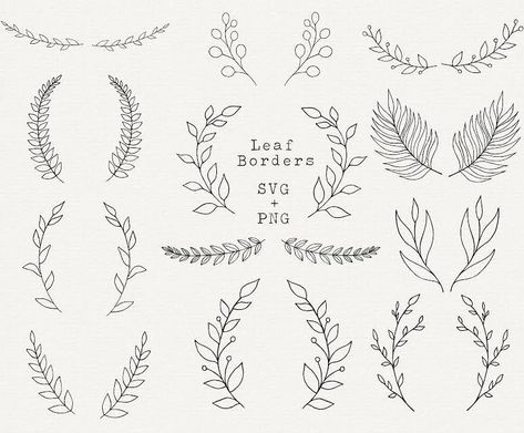 Tiny Doodles, Tattoo Elbow, Random Tattoos, Leaf Svg, Hand Clipart, Forearm Sleeve, Leaf Border, Decorative Borders, Elegant Tattoos