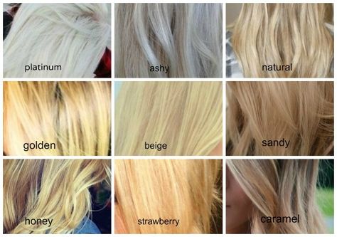 There’re so many choices from the plain platinum to the dark ash blond for your special demands. Description from pinterest.com. I searched for this on bing.com/images Shades Of Blonde Hair, Blonde Hair Color Chart, Different Shades Of Blonde, Blonde Hair Dye, Platinum Hair Color, Beige Blond, Balayage Bob, Color Rubio, Beautiful Blonde Hair