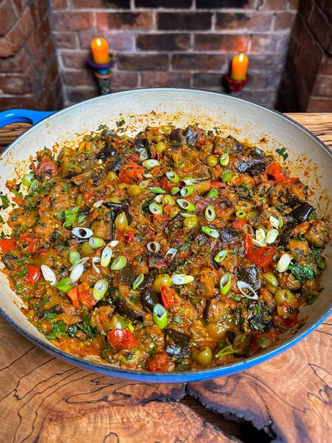 Mella Ghormeh - Caspian Herb and Aubergine Stew — I got it from my Maman Aubergine Stew, Middle Eastern Eggplant, Iranian Dishes, Nourishing Meals, Persian Cuisine, Caspian Sea, Persian Food, Ripe Tomatoes, Aromatic Herbs