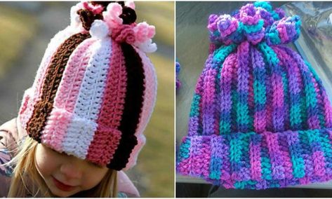 Delaney Crochet Hat – 6 sizes [Free Crochet Pattern and Tutorial] Beginner Crochet Baby Blanket, Baby Blanket Ideas, Crochet Baby Mittens, Bobble Stitch Crochet, Crochet Shawl Free, Crocheted Things, Crochet Hooded Scarf, Blanket Ideas, Crocheted Hat