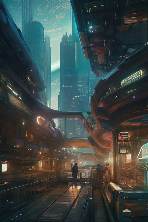 Nar Shaddaa Concept Art, Nar Shaddaa, Aesthetic Settings, Surreal City, Futuristic Places, Cyberpunk Building, Futuristic Cityscape, Sci Fi Architecture, Sci Fi Landscape