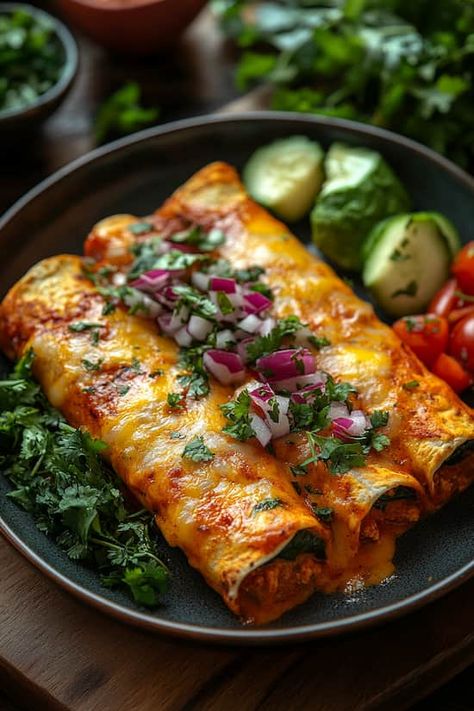 Mushroom Enchiladas, Spinach Enchiladas, Oaxaca Cheese, Red Enchiladas, Enchiladas Recipe, Red Enchilada Sauce, Enchilada Recipes, Frozen Spinach, Spinach And Cheese