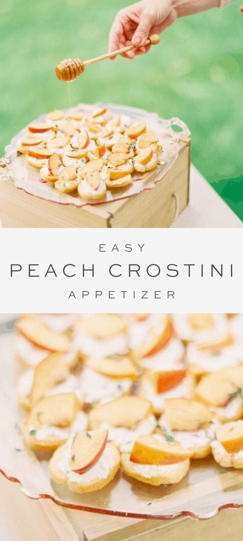 Garden Party Hors D'oeuvres, Peach Appetizers For Party, Summer Hors D’oeuvres, Serving Dishes For Entertaining, Appetizer Summer, Peach Appetizer, Summer Appetizers Easy, Fancy Appetizers, Family Desserts