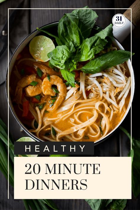 These healthy 20 Minute Dinners will help put quick and nutritious meals on the table in a flash. Perfect for weeknight dinners and busy weekends. Diner Ideas, 31 Daily, 20 Minute Dinners, Chicken Tortillas Soups Recipe, Tortilla Soup Recipe, Dinner Recipes Healthy, Clean Food Crush, Midweek Meals, Food List