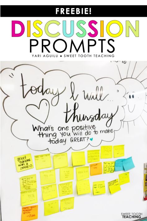 Do you have morning meetings in your class? These FREE discussion prompts will help start conversations in your classroom and build classroom community! #ClassroomCommunity #FreeMorningMeetingIdeas Morning Meeting Greetings, Classroom Discipline, Classroom Meetings, Discussion Prompts, Class Meetings, Morning Meeting Activities, Building Classroom Community, Responsive Classroom, Morning Meeting