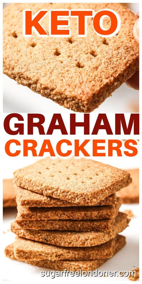 My keto graham crackers are crispy and gently sweet, just like the original! Let me show you how to make sugar free graham crackers in just over 20 minutes. Diy Keto Crackers, Keto Ritz Cracker Recipe, Keto Graham Cracker Recipe, Low Carb Graham Crackers, Keto Gram Cracker, Keto Graham Crackers, Low Carb Crackers Recipes, Keto Crackers Recipe, Keto Casserole Recipes