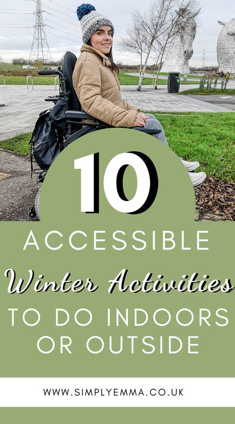 Winters are particularly difficult when you have a disability. Here is a list of my favourite accessible winter activities for both indoor and outdoor fun to help stave off the winter blues. Disabled Activities, Activities For Adults With Disabilities, Developmental Disabilities Activities, Disabilities Activities, Christmas Things To Do, Recreation Therapy, Wellness Activities, Youth Center, Outside Activities