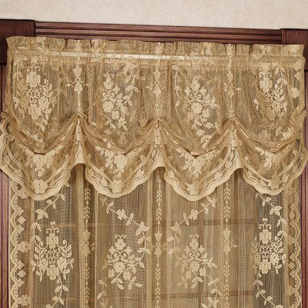 Fiona Tuck Valance Victorian Window Treatments, Modern Sheer Curtains, Victorian Window, Lace Window Treatments, Lace Balloons, Victorian Windows, Chic Curtains, Balloon Shades, Lace Curtain Panels