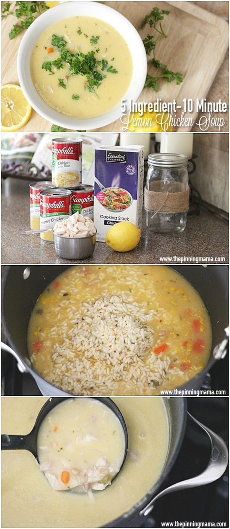 You will be in LOVE with this chicken soup recipe. It is so easy it is ridiculous and so so delicious! The Pinning Mama, Basil Soup Recipe, Lemon Rice Soup, Chicken Soup Recipes Easy, Easy Chicken Soup, Tomato Basil Soup Recipe, Creamy Tomato Basil Soup, Copycat Panera, Lemon Soup