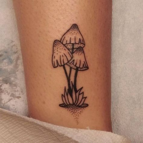 Cute Mushroom Tattoo, Small Silly Tattoos, Mushroom Tattoo Design, Mushroom Tattoo Ideas, Silly Tattoos, Stick Poke Tattoo, Mushroom Tattoo, Mushroom Tattoos, Skeleton Hand Tattoo