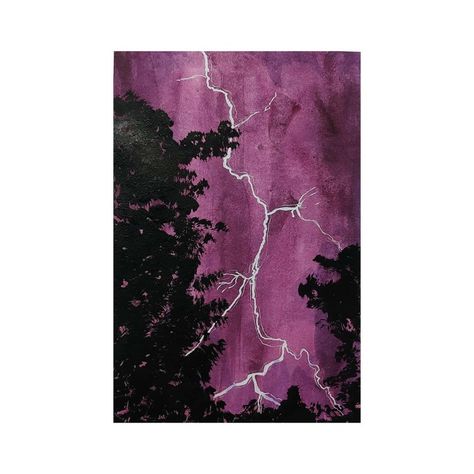 Thunder Painting, Thunder Sky, Zine Ideas, Easy Flowers, Sky Purple, Acrylic Ideas, Art Moon, Small Canvas Paintings, Purple Trees