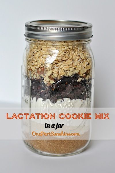 Lactation Cookie Mix in a Jar - great gift for new breastfeeding moms | OnePartSunshine.com Cookie Mix In A Jar, Lactation Cookie, Mix In A Jar, Lactation Recipes, Lactation Cookies, Breastfeeding And Pumping, Cookie Mix, After Baby, Breastfeeding Tips