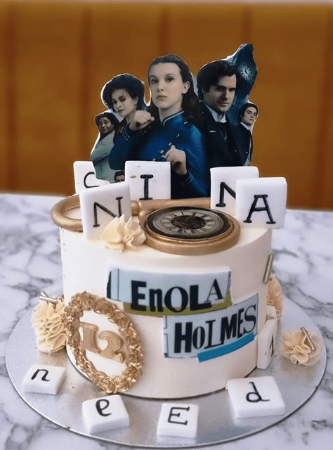 Enola Holmes Birthday Cake Ideas Images (Pictures) Enola Holmes Birthday Cake, Enola Holmes Cake, Enola Holmes Party, Cake Design Images, Marvel Cake, Spy Party, Baker Cake, Cake Designs Images, Animal Cakes