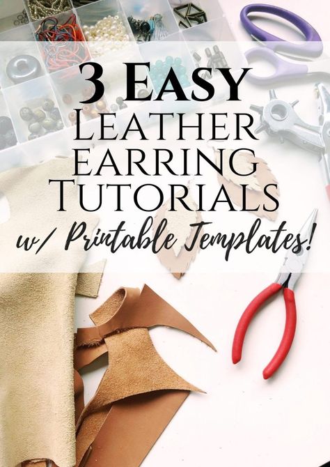 The ultimate guide on how to make leather earrings by hand. These 6 simple DIY ideas are great for making jewelry to sell, gift, or wear yourself. With a free printable template and even video tutorial, you'll have no problem making these unique, boho designs. #leatherjewelry #jewelrymaking #diy Make Leather Earrings, Jewelry To Sell, Diy Leather Working, How To Make Leather, Leather Jewelry Making, Diy Jewelry To Sell, Handmade Leather Jewelry, Diy Leather Earrings, Leather Jewelry Diy