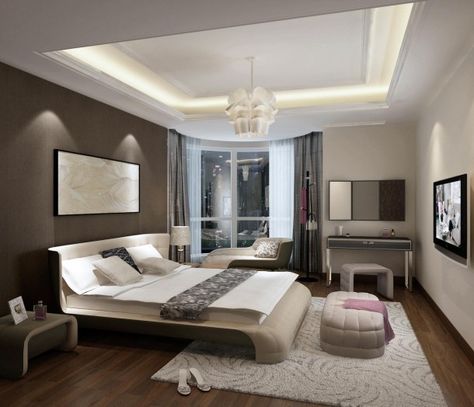 Bedroom Color Schemes Light, White And Brown Bedroom, Modern Bedroom Colors, Bedroom Paint Colors Master, False Ceiling Bedroom, False Ceiling Living Room, Blue Bed, Accent Wall Ideas, Floor Bedroom