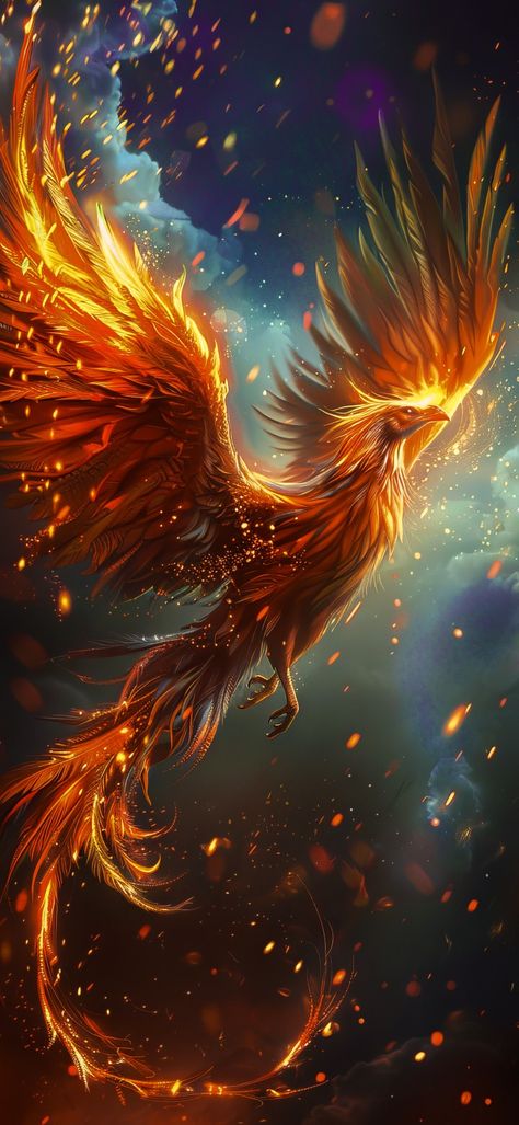 Phoenix Mythical Creatures, Phoenix Bird Wallpaper Iphone, Phoenix Bird Wallpaper, Wallpaper Niche, Rebirth Aesthetic, Real Phoenix Bird, Flying Phoenix Tattoo, Phoenix Aesthetic, Most Beautiful Tattoos