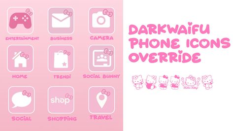 Hello Kitty Icons Overrides | Patreon Sims 4 Phone Icon Override, Sims Phone Override, Sims 4 Phone App Override, Sims 4 Cc Phone Override, Sims 4 Iphone Override, Sims 4 Pink Ui Mod, Sims 4 Phone Override, Custom Phone Wallpaper, Sims 4 Vampire