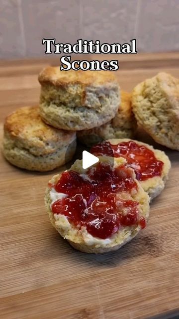 155K views · 6.9K likes | The Hungry Hooker on Instagram: "Traditional Scone Recipe 🧈🍓 

#baking #easybaking #scones #traditional #traditionalrecipe #sconerecipe #homemade #jam #butter #tasty #easyrecipes 

Ingredients - 

225g Self-raising flour 
2 tsp Baking powder 
50g Butter (softened)
25g Caster sugar 
1 Egg
Roughly 100ml Buttermilk or normal milk" Basic Scone Recipe, Classic English Scones, Authentic British Scones, Quick And Easy Scones 12 Tomatoes, Buttermilk Scones Recipe Martha Stewart, English Sweets, Jam Butter, Scones And Clotted Cream, English Scones