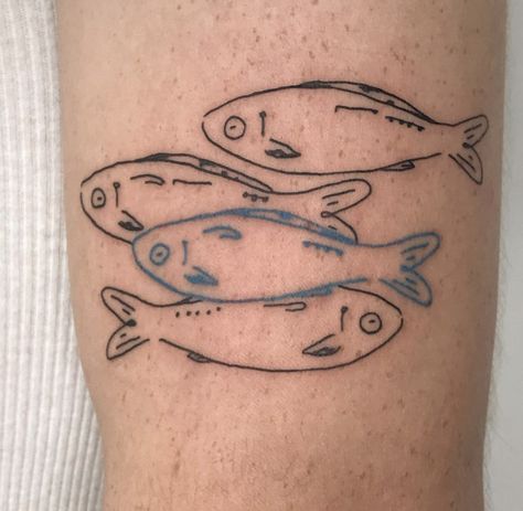 Small Leg Tattoo, Aquatic Tattoos, Small Fish Tattoos, Paris Tattoo, Funky Tattoos, Elbow Tattoos, Be Serious, 4 Tattoo, Blue Tattoo