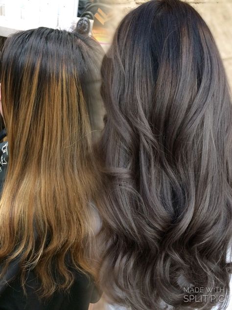 Steel chrome hair Chrome Hair Color, Chrome Hair, Grey Hair Colour, Dark Brunette Balayage Hair, Mushroom Brown Hair, Ash Gray Hair Color, Ash Grey Hair, Dark Blonde Hair Color, Mushroom Brown