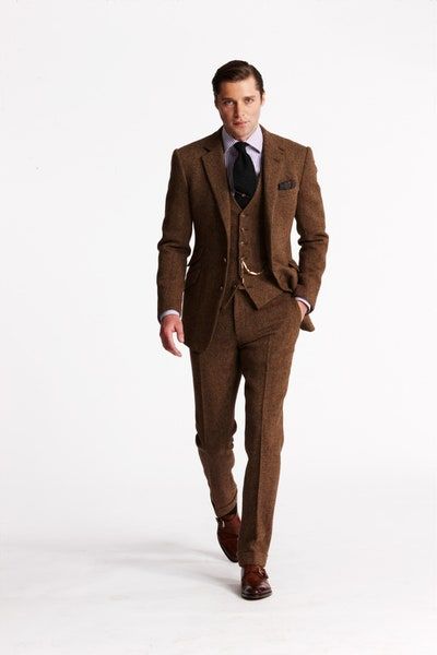 Brown Suits Wedding, Winter Suits Men, Brown Suit Wedding, Suits Men Slim, Men Suits Wedding, Suit Groom, Winter Suits, Ralph Lauren Menswear, Ralph Lauren Fall