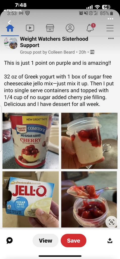 Low Calorie Yogurt Recipes, Healthy Fluff Recipes, Low Carb Weight Watchers Recipes, Low Carb And Calorie Recipes, Healthy Movie Theater Snacks, Vsg Desserts, Healthy Sweet Snacks Low Calories, Bariatric Deserts, Zero Sugar Desserts