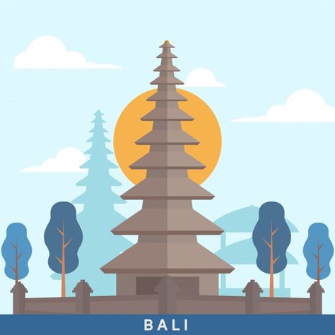 Bali Landmark, Bali Icon, Landmark Poster, Paper Artsy, Mask Drawing, City Icon, City Drawing, Graphic Design Background Templates, Beautiful Landscape Wallpaper