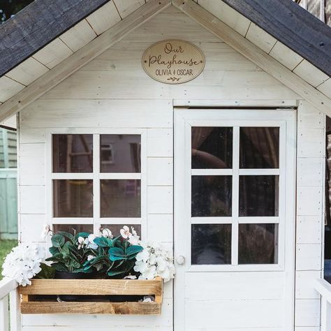 Willow & Griff on Instagram: "Our Playhouse 🌿 I created this playhouse sign after Carly got in touch about making one for her little ones. I have so many memories of me and my sister playing in our Wendy house & love seeing my daughter & nieces play in the same little house in our parents garden to this day. It’s so lovely seeing their imaginations run away with them. So as you can imagine I absolutely loved creating this design! I’ve since made a few different versions for other lovely custo Playhouse Sign, Playroom Color Scheme, Playroom Paint Colors, Playroom Paint, Colorful Playroom, Best Color Schemes, Boys Playroom, Wendy House, Girls Playroom