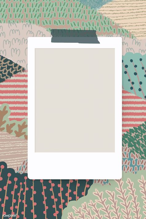 Blank photo frame on abstract landscape background vector | premium image by rawpixel.com / marinemynt Blank Photo Frame, Marco Polaroid, Frame Texture, Polaroid Picture Frame, Blank Photo, Instagram Photo Frame, Polaroid Frame, Powerpoint Background Design, Cool Paper Crafts