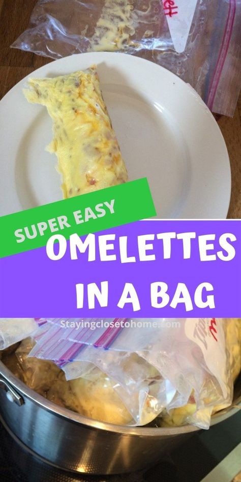 Camping Eggs In A Bag, Omelettes In A Bag, Camping Omelets In A Bag, Omelet For A Crowd, Quick Omelette Recipe, Omlet In A Bag, Easy Food For Camping, Bag Omelets, Omlet Recipes Easy