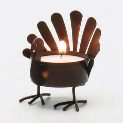 Standing Turkey Metal Tealight Candle Holder | Thanksgiving | Autumn & Fall Decorations Thanksgiving Projects, Unique Candle Holders, Large Candle Holders, Tealight Candle Holder, Thanksgiving Ideas, Tealight Candle, Clay Art Projects, Tealight Holder, Unique Candles