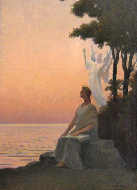 Alphonse Osbert Art, Alphonse Osbert, Color Symbolism, Aesthetic Painting, Whimsical Illustration, Modern Artists, Romantic Art, Classical Art, Process Art