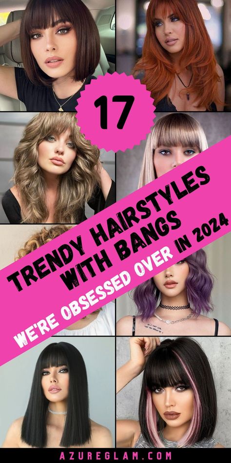 Welcome the new year with a fashionable flair by embracing Trendy Hairstyles with Bangs 2024. This trendsetting guide celebrates the beauty of bangs, adding a cute and chic dimension to your hairstyle. For those with round faces, discover short haircuts that beautifully frame your features with the magic of bangs. Moreover, individuals with medium and long hair can join the bangs revolution to achieve a trendy and revitalized appearance. Bangs For 2024, Hairstyles With Full Bangs, Bangs 2024 Trends, Types Of Bangs Chart, Long Hair With Bangs Round Face, Short Haircut For Round Faces, Bangs For Oval Face, Trendy Hairstyles With Bangs, 2024 Bangs