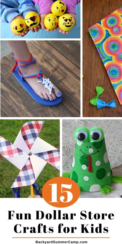 Dollar store crafts are the perfect addition to your backyard summer camp. They're easy, budget-friendly, and tons of fun for kids. Fun Dollar Store Crafts, Dollar Store Crafts For Kids, Outdoor Crafts Kids, Camping Crafts For Kids, Airplane Crafts, Backyard Summer, Footprint Crafts, Creative Kids Crafts, Easy Budget