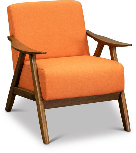 Tiki House, Orange Accent Chair, Living Room Mood Board, Rooms Design, Comfy Blankets, Modern Accent Chair, Orange Accents, Exposed Wood, Modern Accents