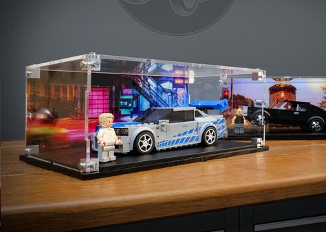 Lego Speed Champions Display, Lego Setup, Paul Walker Birthday, Stututu Turbo, Paul Walker Car, Lego Display Case, Lego Room Decor, Diy Lego, Lego Display