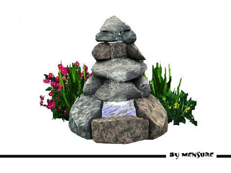 mensure's Cottage Garden_Stone Fountain Stone Fountains, Garden Stones, The Sims Resource, Sims Resource, Sims 3, The Sims 4, Cottage Garden, The Sims, Sims 4